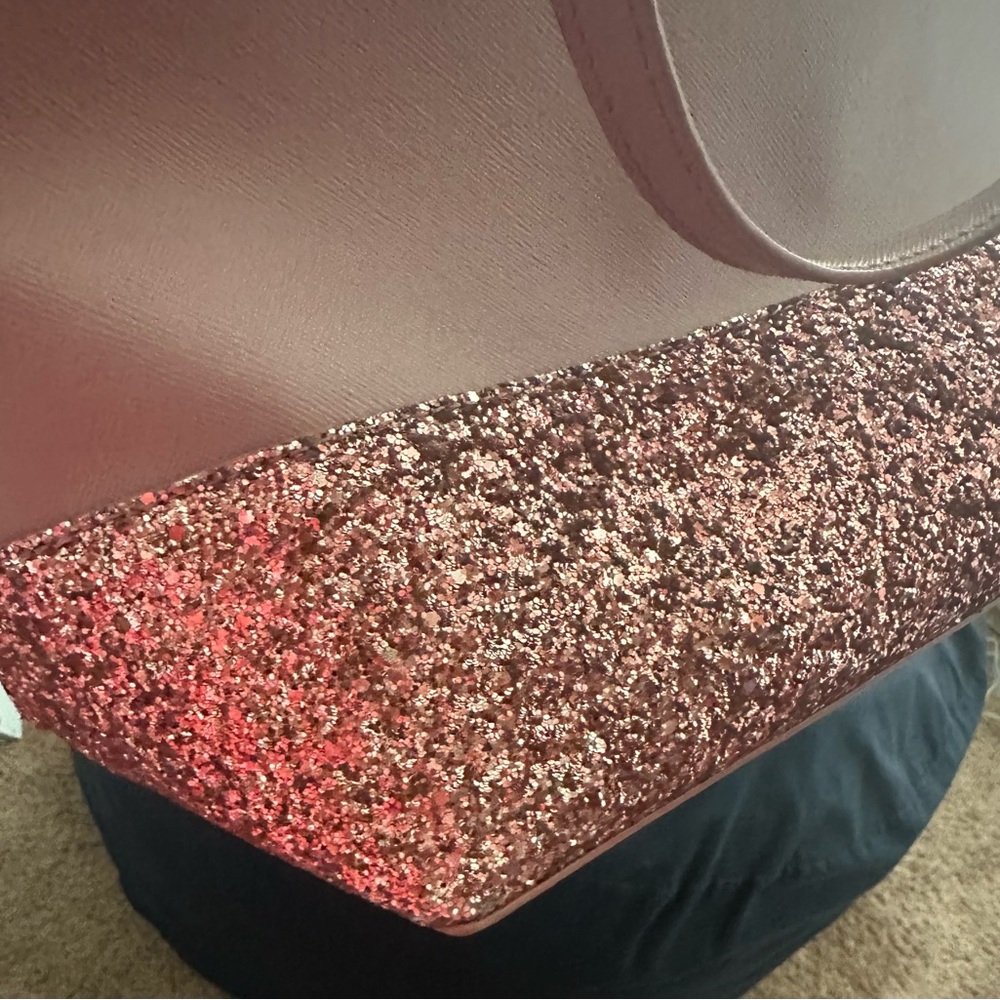 kate spade mauve tote with rose glitter base - Picture 5 of 10